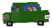 Gron and his family heavily injured inside their car in the "December 23th" minigame.