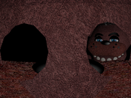 The Mask in the Game Over screen. Note that the Game Over screen uses the current Freddy Mask, while in-game, the mask uses the Beta Freddy model.