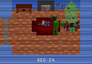 Gron giving his older son a present in the "December 24th" Minigame.