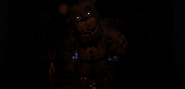 The Office with Freddy Fazbear inside while the lights are flickering.