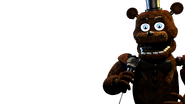 Freddy Fazbear on the title screen.