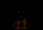 A teaser of the TRTF2 Alpha featuring Golden Freddy; note that his face, like Freddy Fazbear's, is an edited version of Springtrap’s head from the first "I am still here." FNaF 3 teaser.