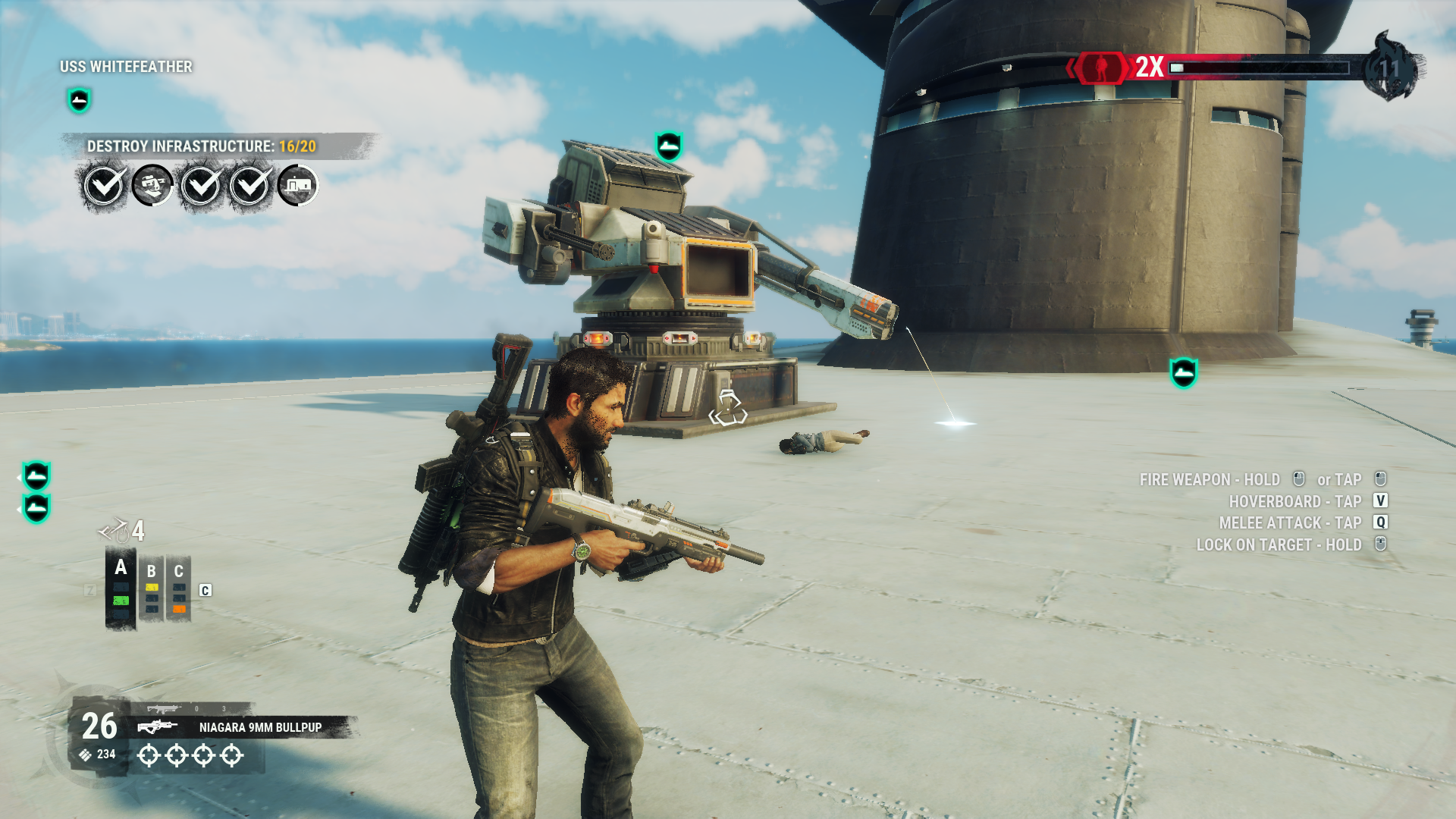 how do i hop in a vehicle turrent in just cause 3 for pc
