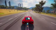 JC3 red sports car with nitro