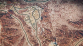 A bird's eye view of the town.