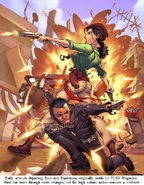 A very early artwork of Rico and Esperanza. Ricos design was later updated.