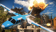 JC3 blue plane and explosion
