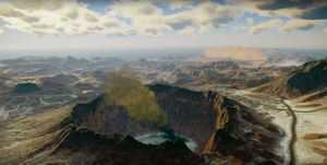 JC4 giant smoking crater in the desert