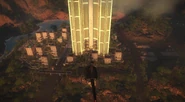 Bottom of the tower.
