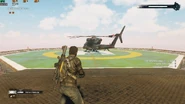 A Firebrand Scout Chopper on the helipad.