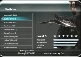 PDA vehicle list (JC2)