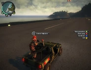 The bug in action. Colonel Adiputera is manning the mounted gun.