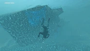 Aircraft carrier wreck. See more at Large ships in Medici.