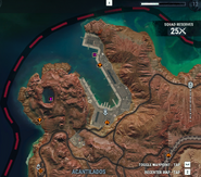 Map of the port and of the nearby Weird cave near Puerto Diego.