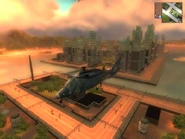 Huerta PA51 Aztek above Esperito City - North.