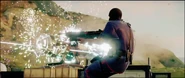 Black Hand soldier gets hit from a railgun.
