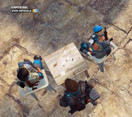 Rebel women playing cards at Vico Spigola. Their scorpion cards of chaos are among the Easter Eggs in Just Cause 3.