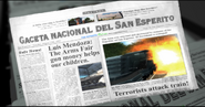 The Gaceta Nacional del San Esperito at the end of the mission.
