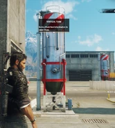 Vertical tank.