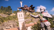JC3 jet and statue