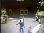 A Montano subteniente who is being killed by a Rioja soldier.