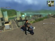 View from the broadcast station. Rico is driving a Mosca 125 Rallye.