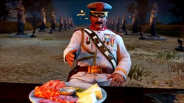  eating a plate of Medician meats, cheeses and olives.