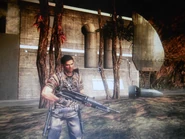 The Sharkatron 3000 transported via H-62 Quapaw to Kem Gunung Gurun Supply Depot. Obviously didn't swim its way up here.