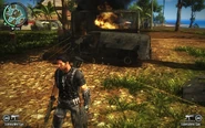 A vehicle skeleton of one crashed into a Propaganda Trailer.