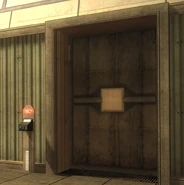 The control room entrance, usually locked.