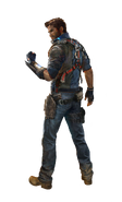 JC3 Rico artwork (clear background, looking over left shoulder)