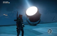 These spotlights appear all over the airship and track the player while they're in the air. They remain even after completion of the airship.