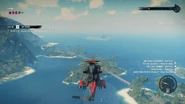 Flying Gabriela's chopper (obtained through modding the game) near USS Codetalker.