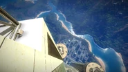 The drug drop on the south-east pillar of the skyscraper.