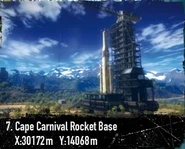 A rocket before launch.