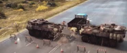 CS Odjur unable to stop a Stria Obrero truck. Note that this roadblock can only be seen very rarely at high levels of heat.