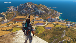 Rico can spawn at the farm near the tip of his gunbarrel. The town in the top left is  and the dock in the top right is .