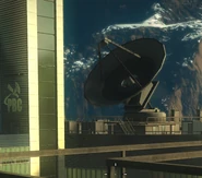 One of the lower satellite antennas.