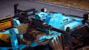 MG mounted on a vehicle. Notice that it does not fit onto the car at all. There might have been a Minigun instead. This picture can be considered Cut game content from Just Cause 3