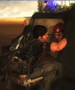 The final part of hijacking a military helicopter is a quick-time event where Rico fights the pilot and throws him out.