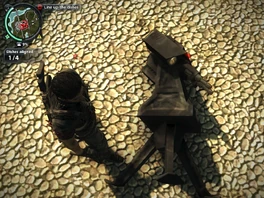 A destroyed Sentry gun, on the roof of the .