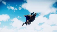 JC4 custom character wingsuit demo.png (2.34 MB) Demonstration of wingsuit animation while using a completely different character model. It works just as well with all the other models in the game, except chunky NPCs like Titans that would clip through the wingsuit and themselves.