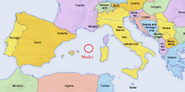 Approximate Medici location, according to co-ordinates.
