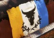 The Rebellion flag on the side of a vehicle.