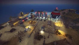 The outpost at night.