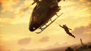 JC3 grappling to a helicopter