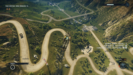 Just Cause 4 SkyStriker Wingsuit and its HUD.