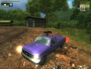 The Shimizu Tumbleweed equipped with a mounted gun. This vehicle only appears during the mission Test of Loyalty.