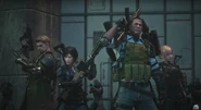 What appear to be the main characters (Firebrand agents) posing.