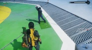 A man can be seen playing golf.